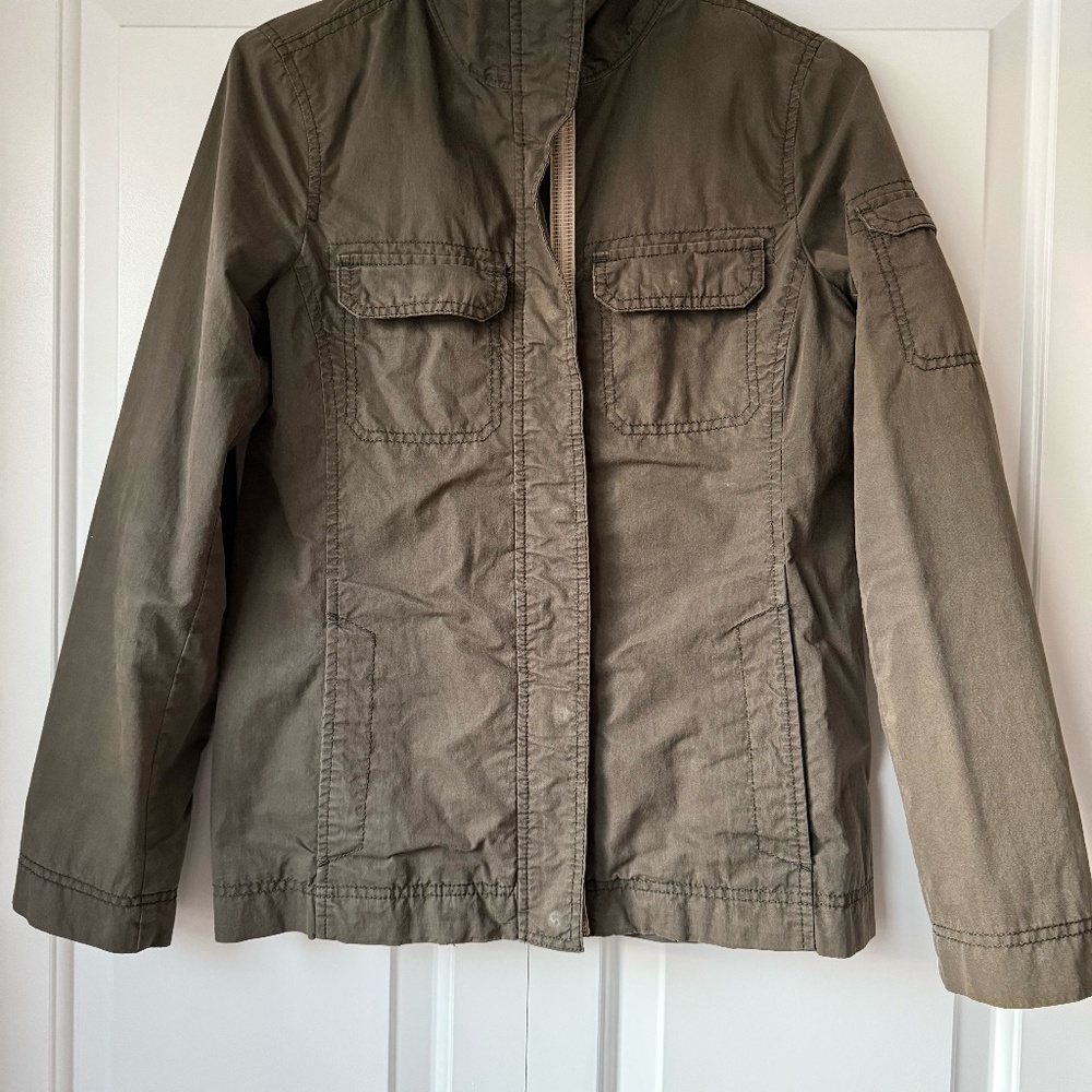 Lands' End Canvas Military Green Lightweight Jacket